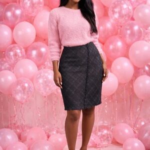 Rebecca Taylor Black Tweed Pencil Skirt